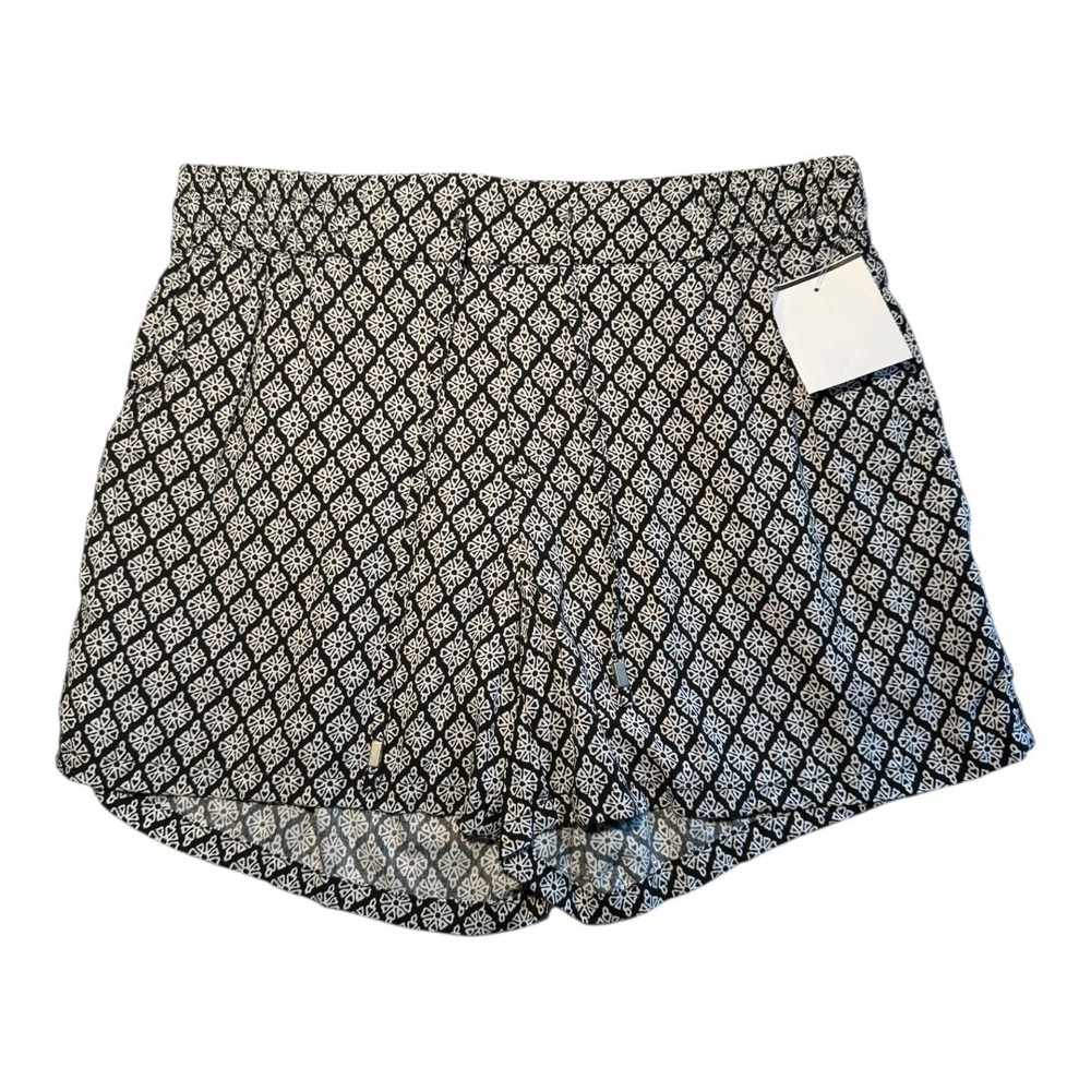Old Navy Women's XS Black White Geometric Print Pull On Shorts Rayon NWT